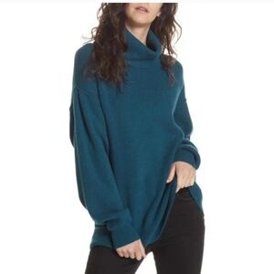 NWOT Free People Softly Structured Tunic Sweater in Jade, Small